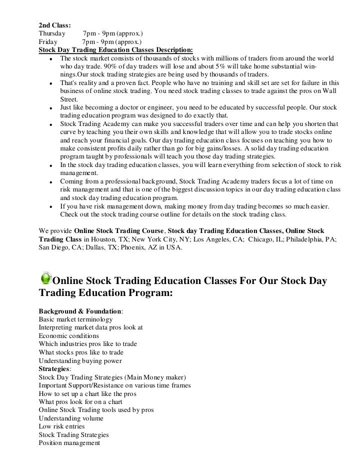 Options trading classes online