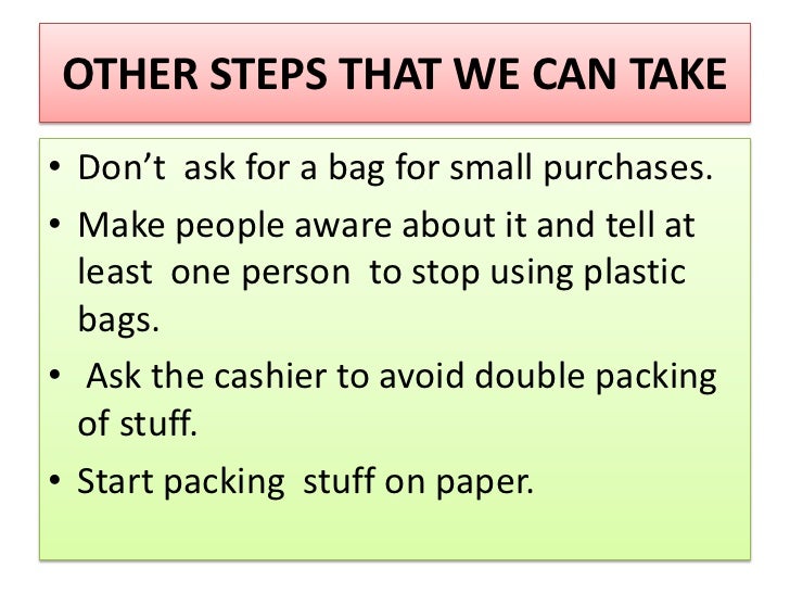 Say no to plastic short essay