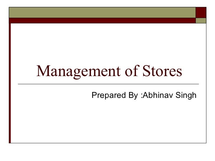Importance Of Store Management Pdf at Patricia Cline blog