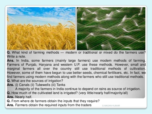 story of village palampur chart on modern farming methods