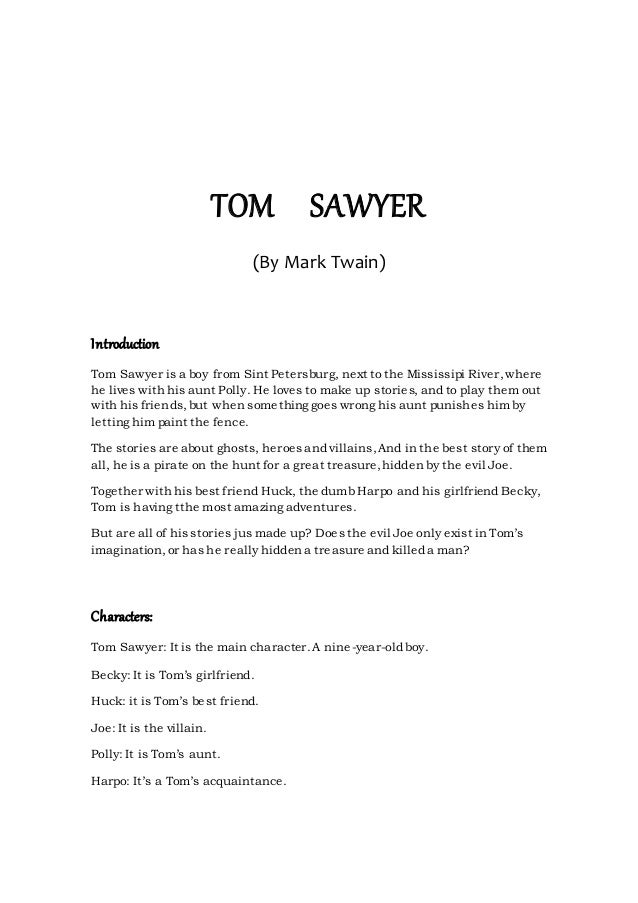 an introduction to the story of tom sawyer by mark twain The adventures of tom sawyer mark twain touched upon were all prevalent among children and slaves in the west at the period of this story— that is to. an introduction to the story of tom sawyer by mark twain The adventures of tom sawyer mark twain touched upon were all prevalent among children and slaves in the west at the period of this story— that is to.