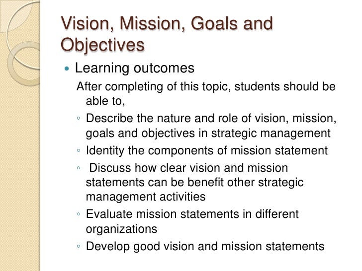 objectives of mission statement strategic management 5 objectives of mission statement strategic management 5