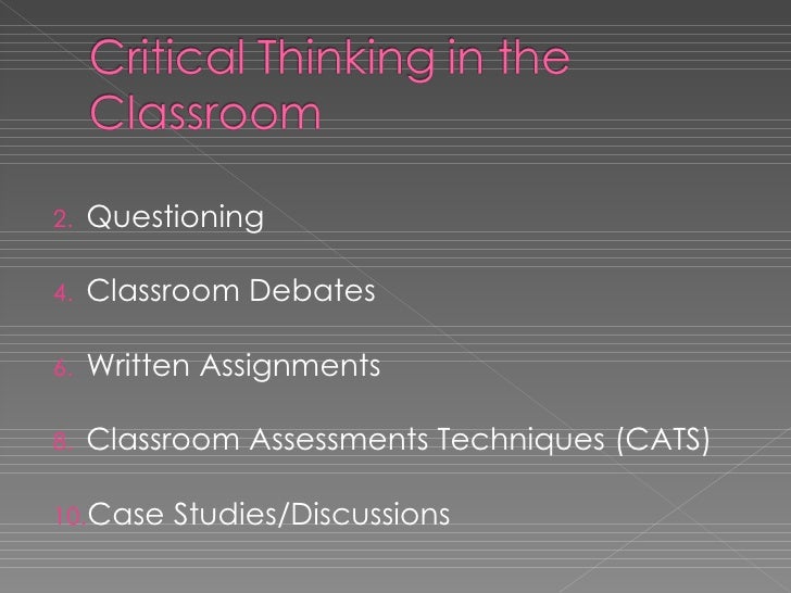 Strategies for teaching critical thinking skills