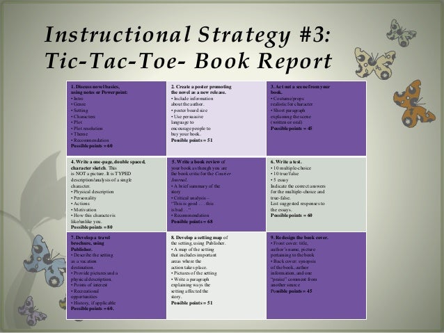 Tic tac toe book report project