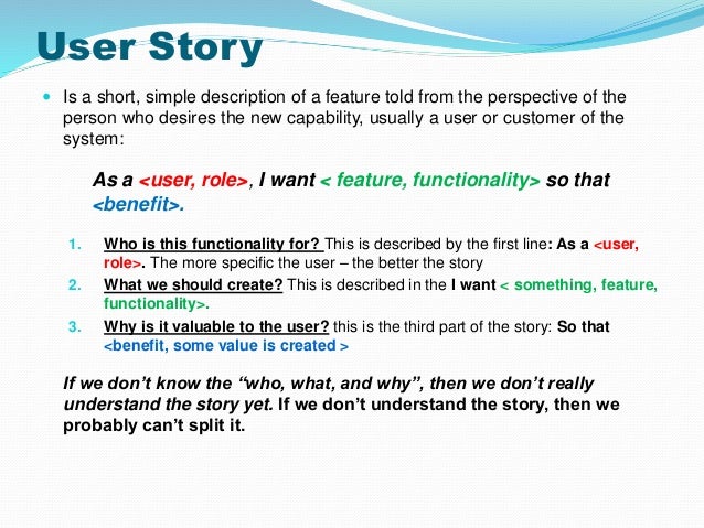 Strategies to split user stories