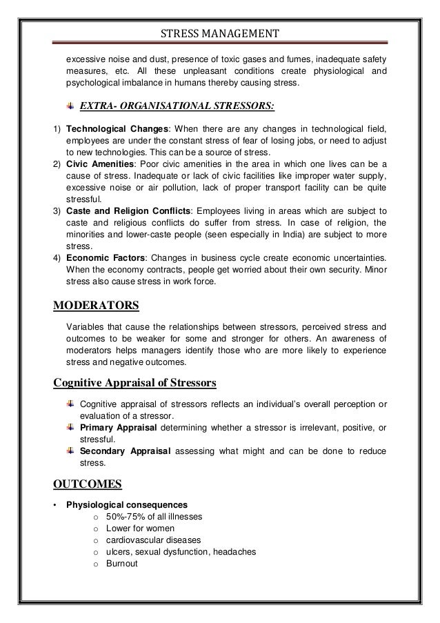 Cause and effect essay on stress