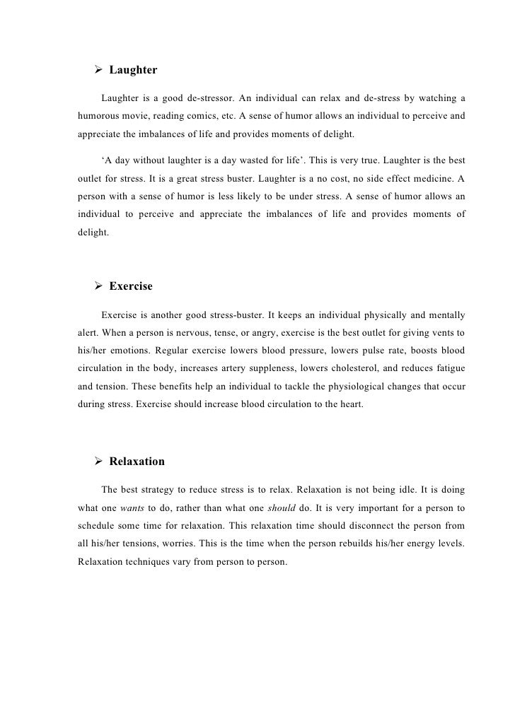 Case study on stress management