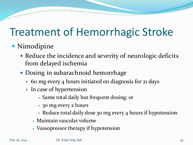 Nimodipine Nursing Interventions