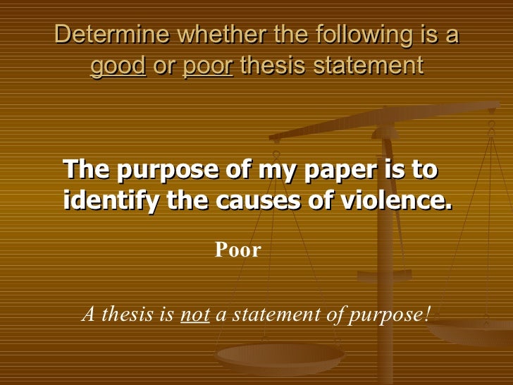 What makes a good or bad thesis statement