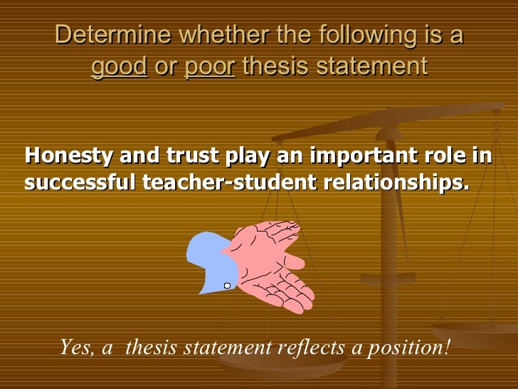 Two components of a thesis statement