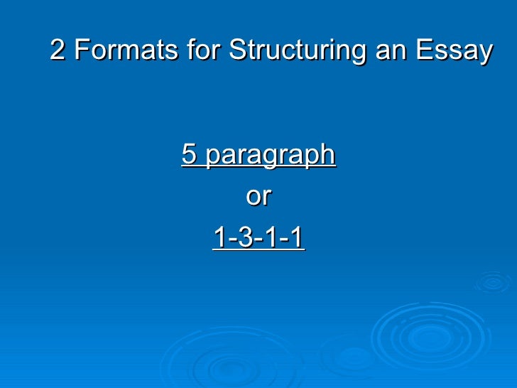 Persuasive essay structure