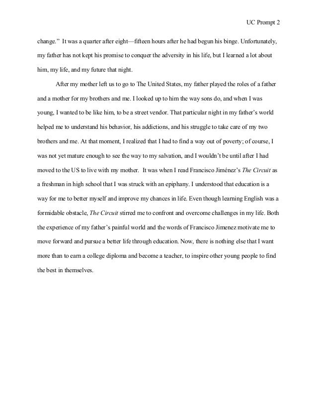 college prompt essay examples