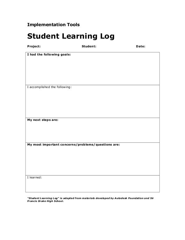 student-learning-log