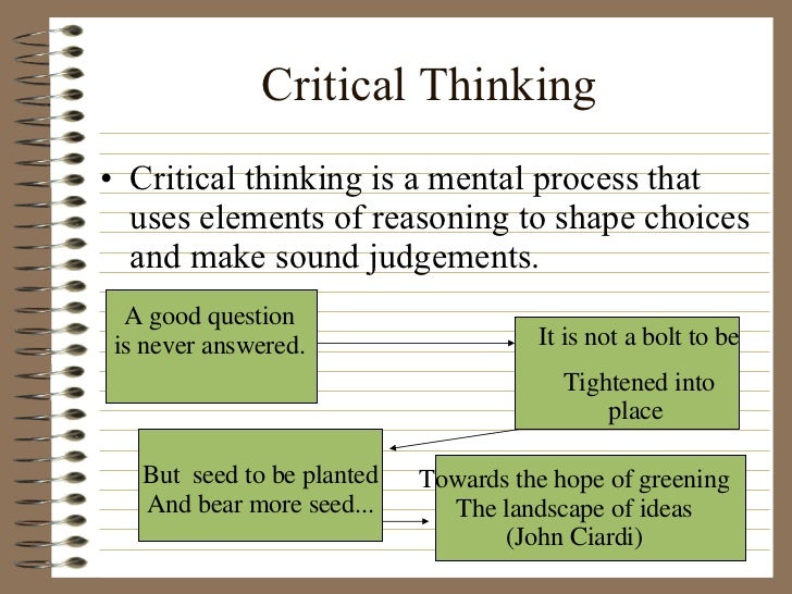 Skills of critical thinking