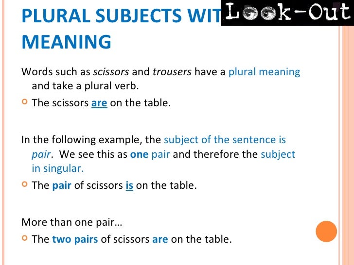 Subject verb agreement