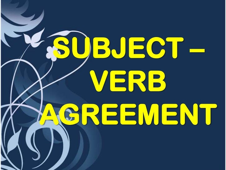 ex of subject verb agreement