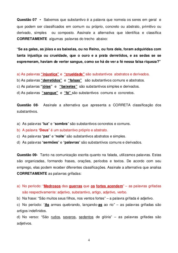 Substantivos concreto e abstrato
