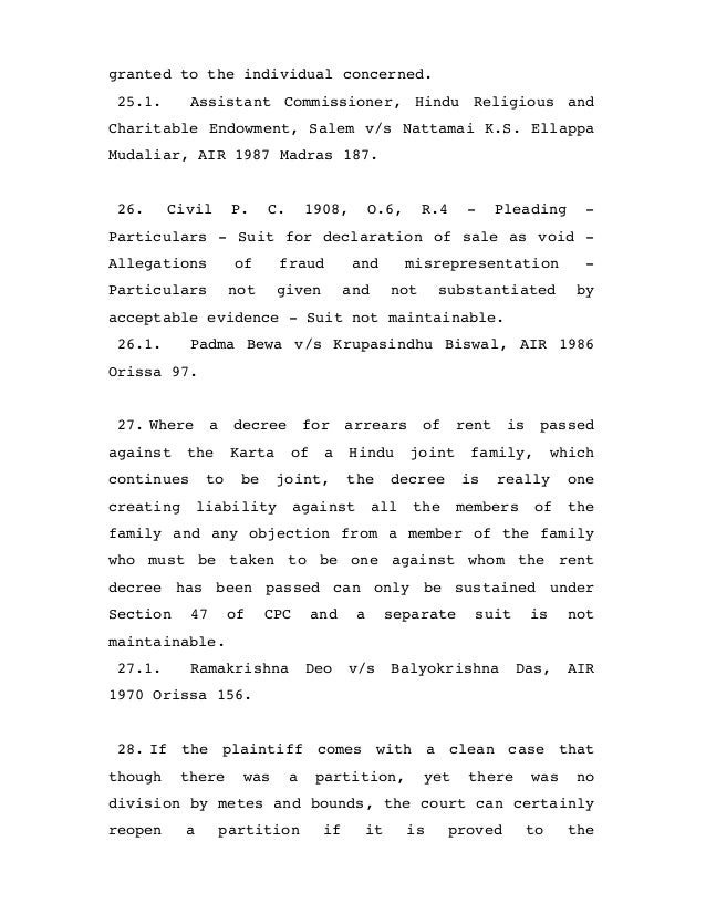 Compilation of Judgments wherein it is held that "Suit not is maintai…