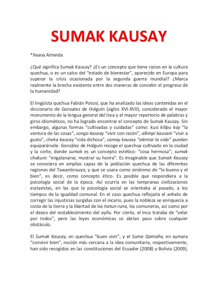 SUMAK KAUSAY, por Iliana Almeida‏