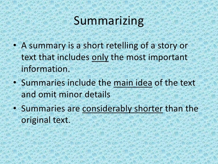 summarize sentence summarize sentence