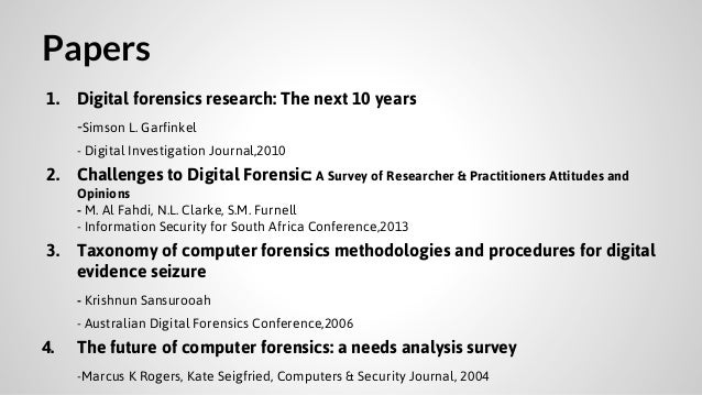 digital forensics research papers survey review of digital forensic digital forensics research papers survey review of digital forensic