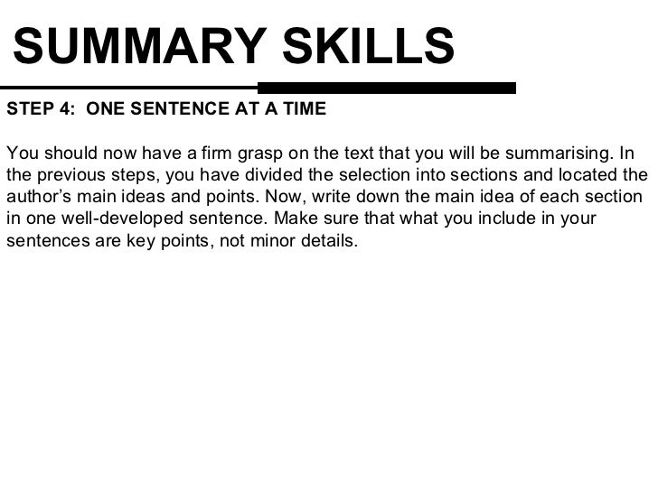 summarize paragraph in one sentence