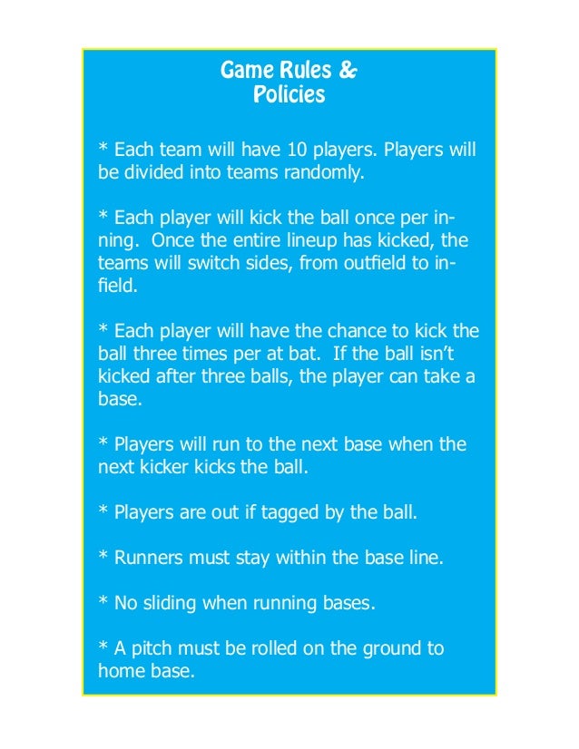 Youth Kickball Program Plan