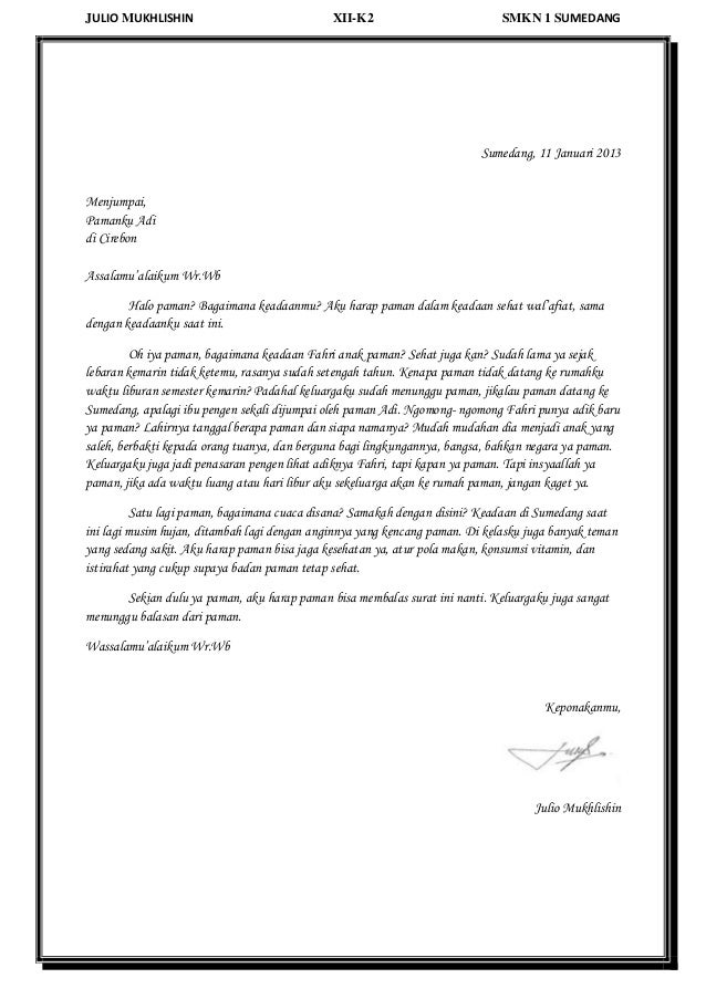 contoh surat pribadi bahasa bali
