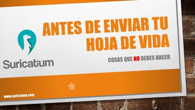 ENVIAR HOJA VIDA enviar hoja vida: