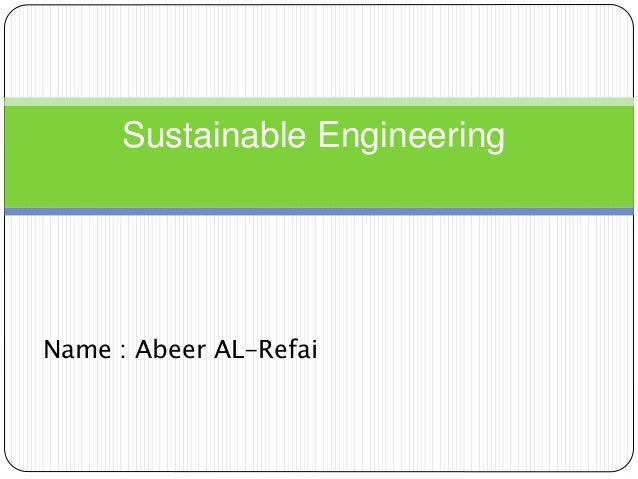 sustainable engineering sustainable engineering