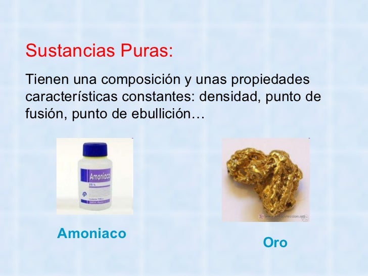 Sustancias puras y mezclas