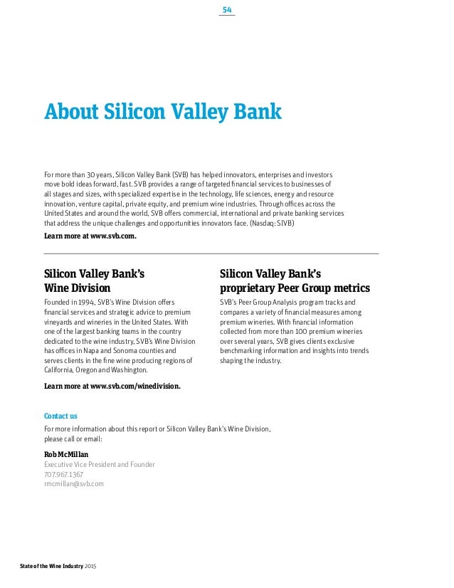 Silicon Valley Bank 2015 State of the Wine Industry Report Silicon Valley Bank 2015 State of the Wine Industry Report