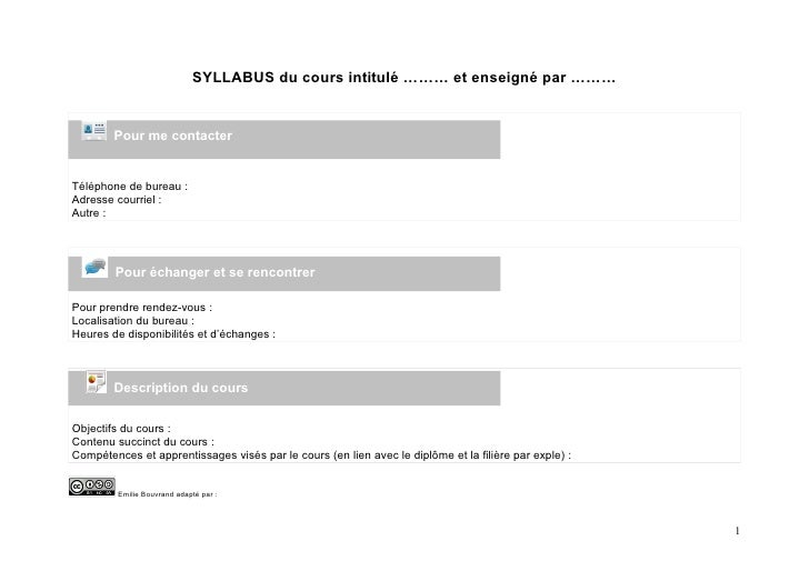 exemple de syllabus
