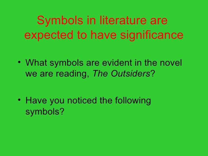 Symbolism in the outsiders for bookmark activity final