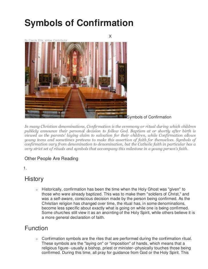 Symbols of confirmation
