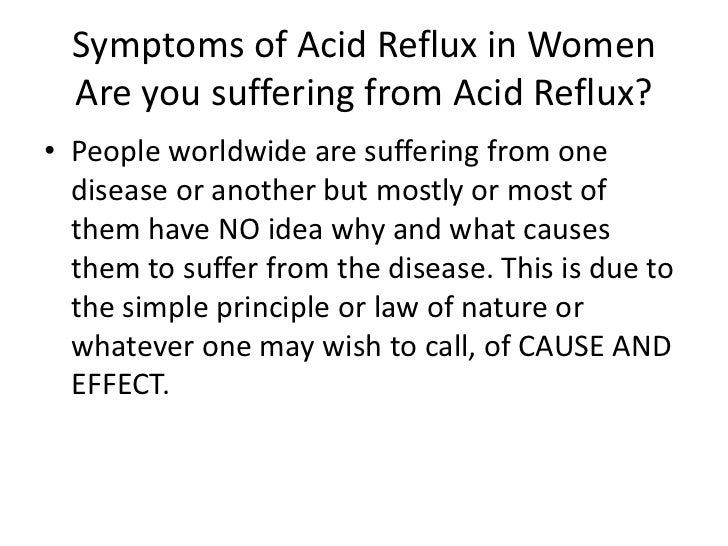 Symptoms of acid reflux in women
