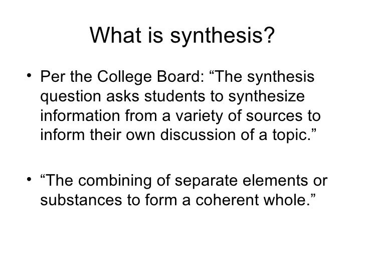 What Is A Synthesis Essay