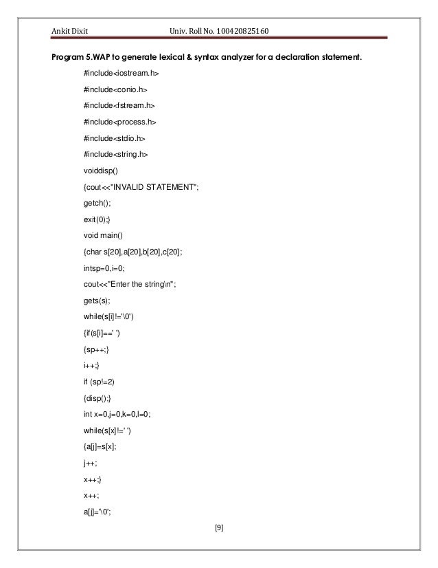 analyzer statement