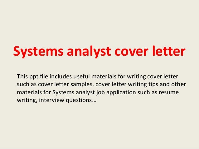 Cover letter for senior system analyst