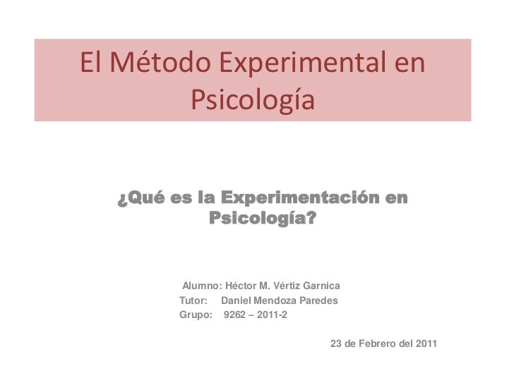 EJEMPLOS DE PSICOLOGIA EXPERIMENTAL ejemplos de psicologia experimental: