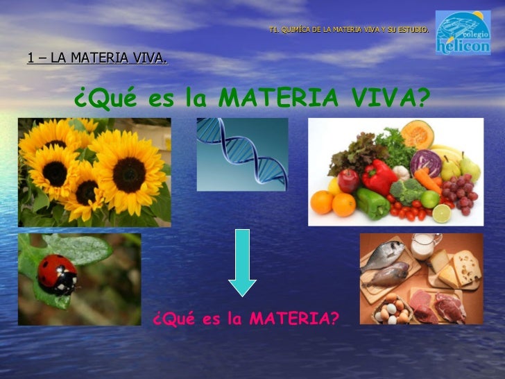 T1 - Química de la materia viva y su estudio.