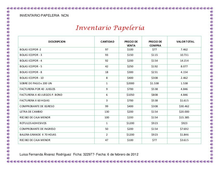 Modelo De Inventario Para Un Hotel Modelo De Inventario Para Un Hotel