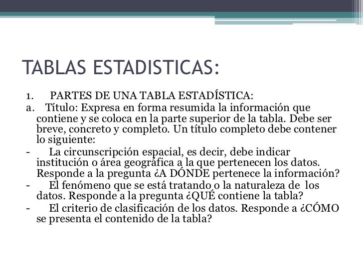 Tablas estadisticas