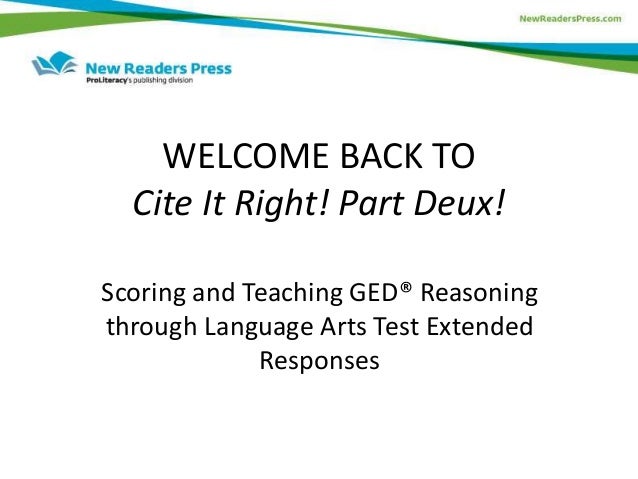 Cite It Right! Scoring and Teaching GED Reasoning Through ...