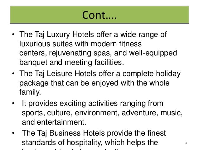 swot analysis of taj hotels resots and palaces Taj group of hotels introduction 7 p's swot analysis the taj taj hotels resorts and palaces comprises 93 hotels in 55 locations across. swot analysis of taj hotels resots and palaces Taj group of hotels introduction 7 p's swot analysis the taj taj hotels resorts and palaces comprises 93 hotels in 55 locations across.