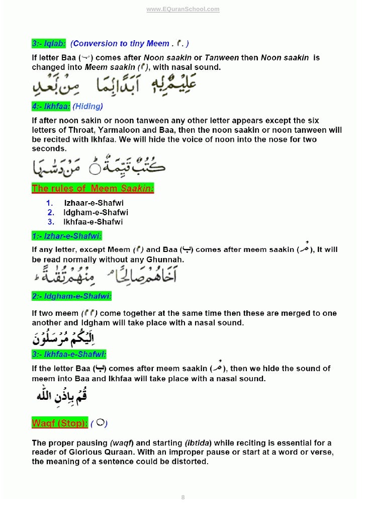 tajweed rules in urdu pdf