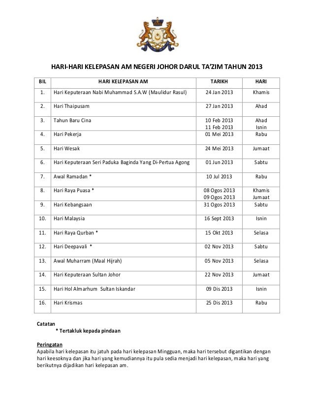 Kalendar 2018 Negeri Johor Calendarios Hd