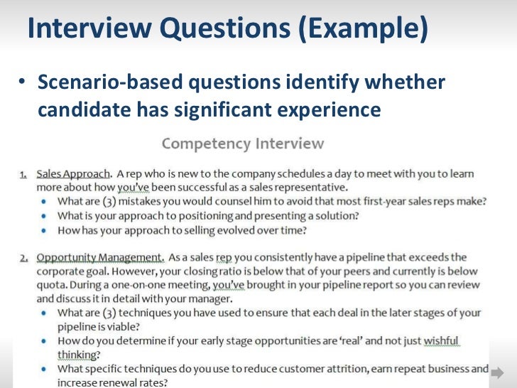 Sales interview case study examples