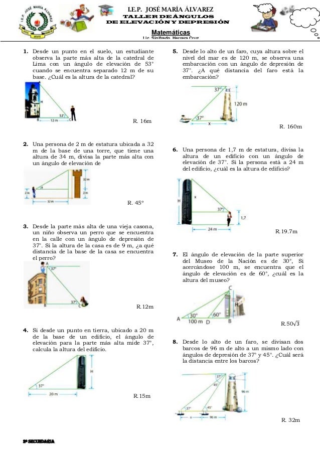 TALLER ANGULO DE ELEVACIÓN Y DEPRESIÓN 