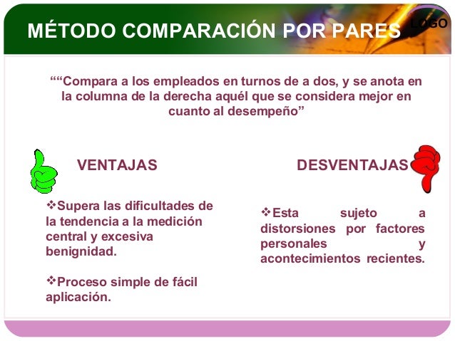 Método De Comparación Por Pares Ventajas Y Desventajas